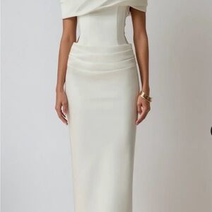 Elegant Off-Shoulder White Gown